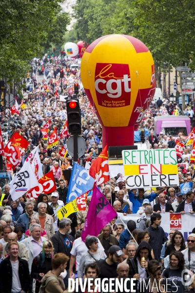 Manifestation de retraités contre la politique du gouvernement.