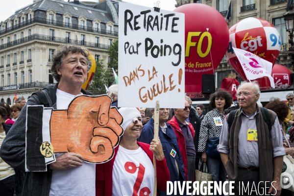 Manifestation de retraités contre la politique du gouvernement.