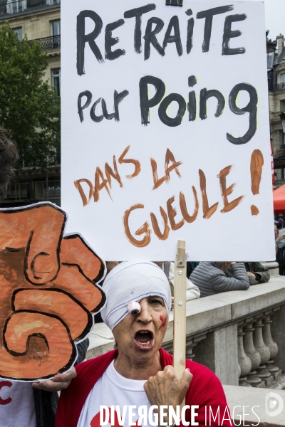 Manifestation de retraités contre la politique du gouvernement.