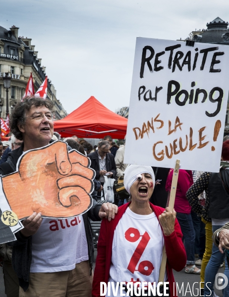 Manifestation de retraités contre la politique du gouvernement.