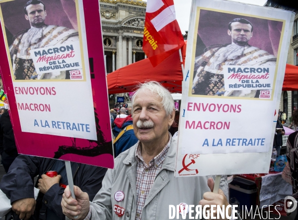 Manifestation de retraités contre la politique du gouvernement.