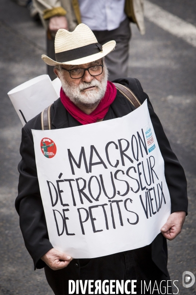 Manifestation de retraités contre la politique du gouvernement.