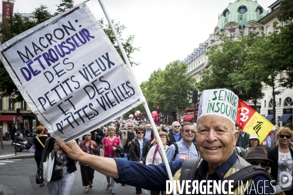Manifestation de retraités contre la politique du gouvernement.