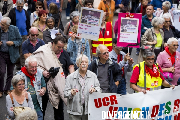 Manifestation de retraités contre la politique du gouvernement.