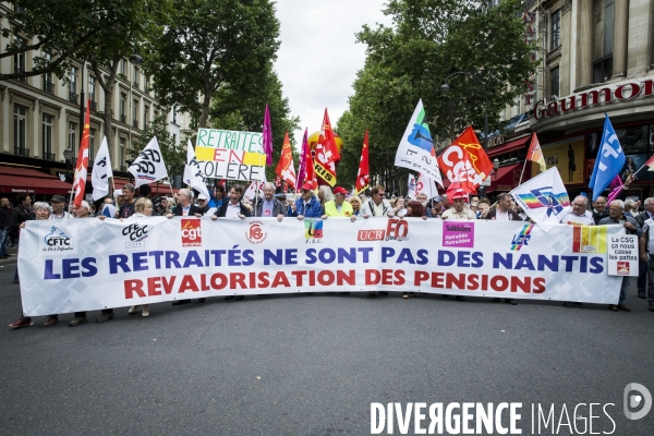 Manifestation de retraités contre la politique du gouvernement.