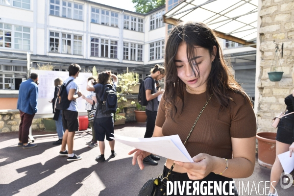 Baccalauréat, résultat positif et joyeux du BAC, au lycée. BAC, high students of school.