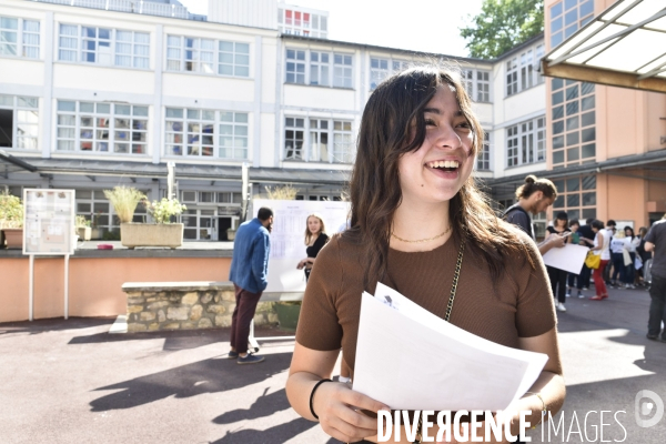 Baccalauréat, résultat positif et joyeux du BAC, au lycée. BAC, high students of school.