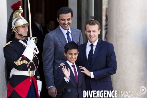 L émir du Quatar Cheikh Tamim bin Hamad bin Khalifa AL THANI à l Elysée.