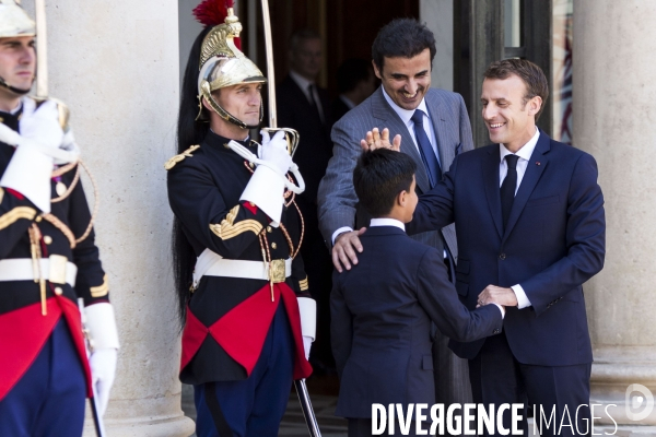 L émir du Quatar Cheikh Tamim bin Hamad bin Khalifa AL THANI à l Elysée.