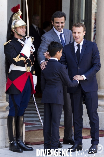 L émir du Quatar Cheikh Tamim bin Hamad bin Khalifa AL THANI à l Elysée.