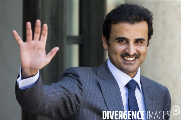 L émir du Quatar Cheikh Tamim bin Hamad bin Khalifa AL THANI à l Elysée.