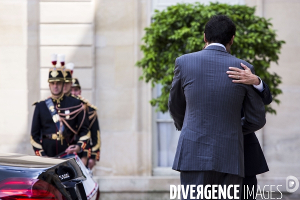 L émir du Quatar Cheikh Tamim bin Hamad bin Khalifa AL THANI à l Elysée.