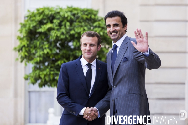 L émir du Quatar Cheikh Tamim bin Hamad bin Khalifa AL THANI à l Elysée.