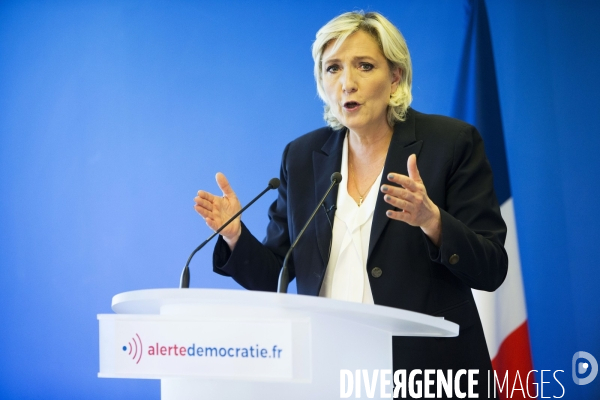 Conférence de presse de Marine Le PEN au siège du Rassemblement National
