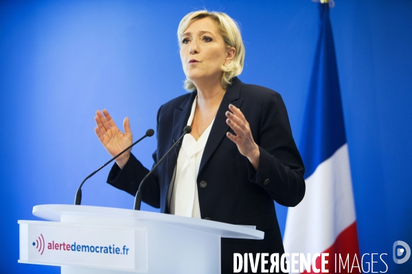 Conférence de presse de Marine Le PEN au siège du Rassemblement National