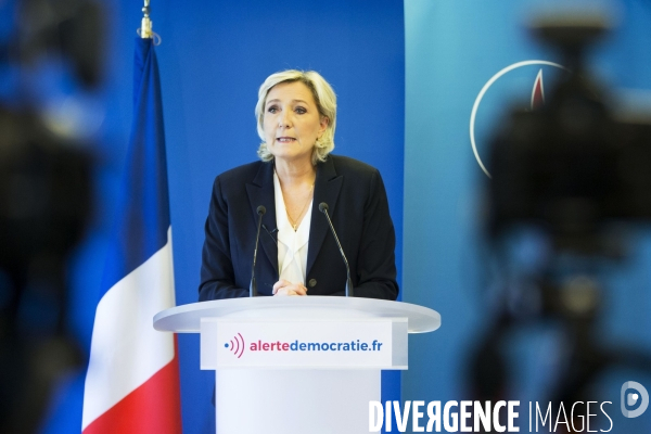 Conférence de presse de Marine Le PEN au siège du Rassemblement National