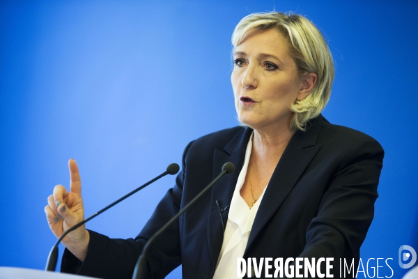 Conférence de presse de Marine Le PEN au siège du Rassemblement National