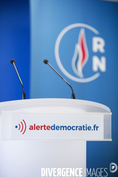 Conférence de presse de Marine Le PEN au siège du Rassemblement National