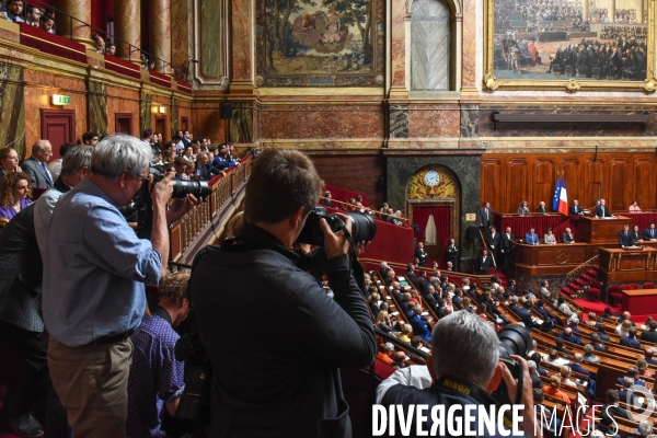 Emmanuel Macron devant le Congrès à Versailles