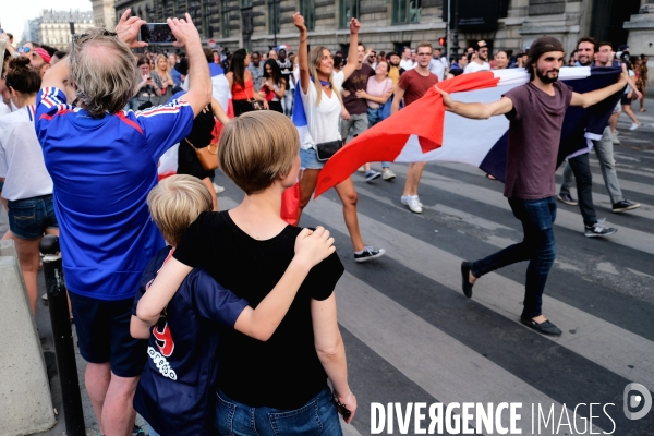 Coupe du monde de foot.Les supporters fetent la victoire