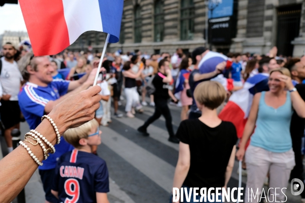 Coupe du monde de foot.Les supporters fetent la victoire