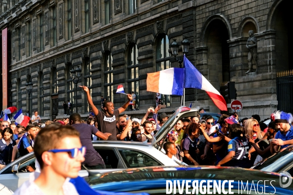 Coupe du monde de foot.Les supporters fetent la victoire