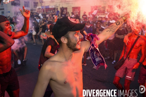 Victoire de la coupe du monde de foot 2018. Marseille en folie