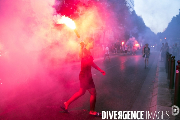 Victoire de la coupe du monde de foot 2018. Marseille en folie