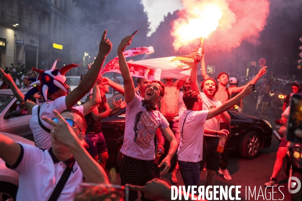 Victoire de la coupe du monde de foot 2018. Marseille en folie