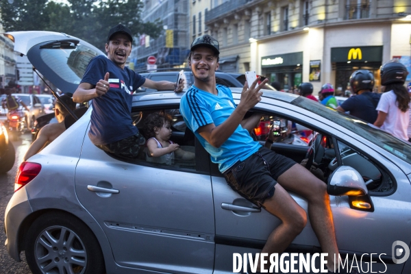 Victoire de la coupe du monde de foot 2018. Marseille en folie