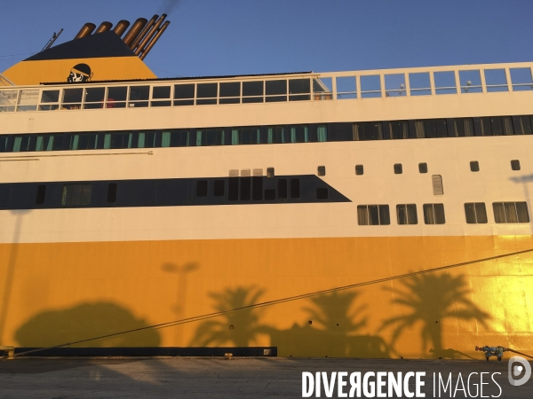 En attendant la Finale...  à bord du navire MEGA ANDREA de la Compagnie Corsica Ferries