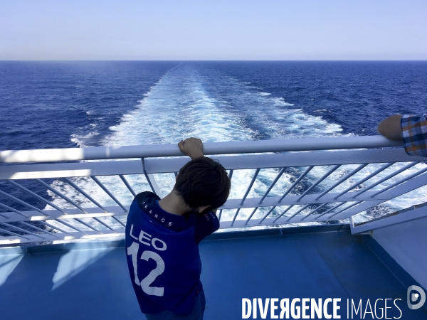 En attendant la Finale...  à bord du navire MEGA ANDREA de la Compagnie Corsica Ferries