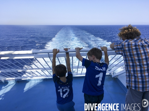 En attendant la Finale...  à bord du navire MEGA ANDREA de la Compagnie Corsica Ferries