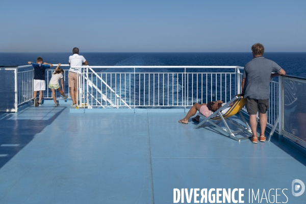 En attendant la Finale...  à bord du navire MEGA ANDREA de la Compagnie Corsica Ferries