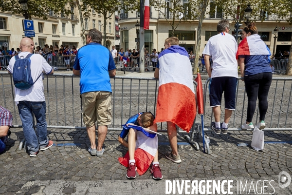 Retour des bleus à Paris après la victoire de la Coupe du monde 2018