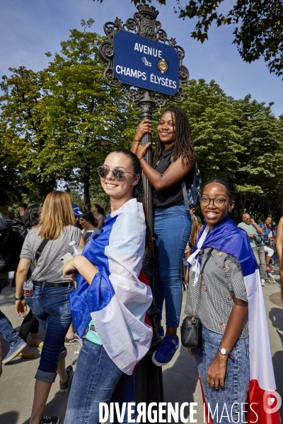 Retour des bleus à Paris après la victoire de la Coupe du monde 2018