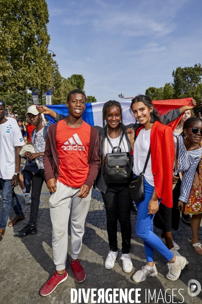 Retour des bleus à Paris après la victoire de la Coupe du monde 2018