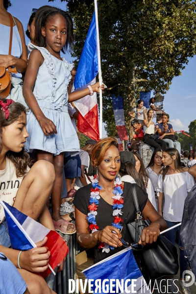 Retour des bleus à Paris après la victoire de la Coupe du monde 2018