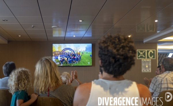 En attendant la Finale...  à bord du navire MEGA ANDREA de la Compagnie Corsica Ferries