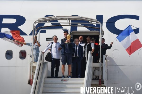 Arrivée de l équipe de France de football après sa victoire en coupe du monde