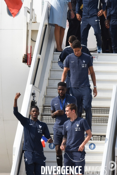 Arrivée de l équipe de France de football après sa victoire en coupe du monde