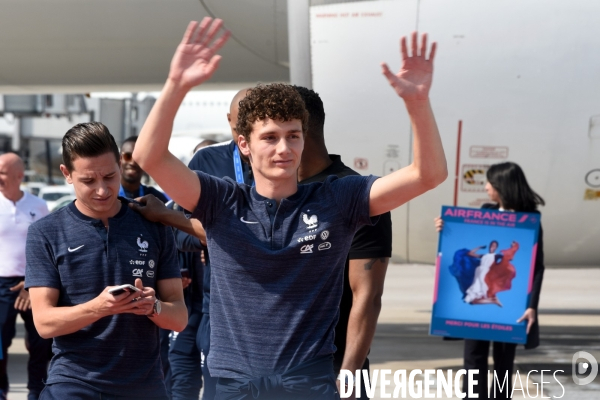 Arrivée de l équipe de France de football après sa victoire en coupe du monde