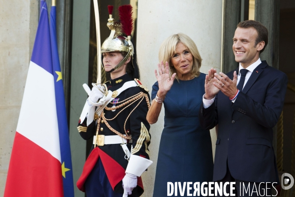 L équipe de France de football reçue à l Elysée par Emmanuel MACRON.