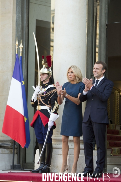 L équipe de France de football reçue à l Elysée par Emmanuel MACRON.