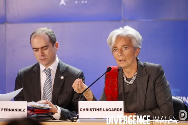 Conference de presse de la presidente du G 20 Finances à Paris