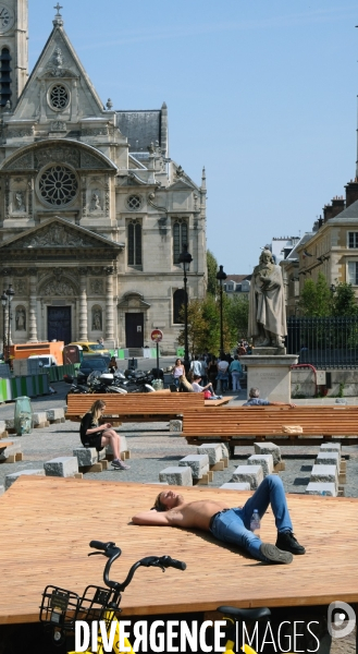 Illustration Aout 2018.Nouvel amenagement de la place du Pantheon