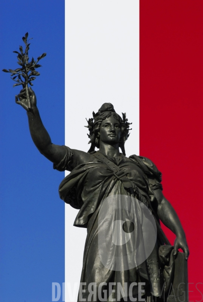 Illustration symbole république francaise : Marianne