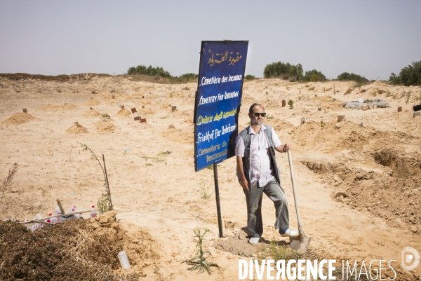 Portrait de chamesddine marzoug, le croque-mort tunisiens des migrants.