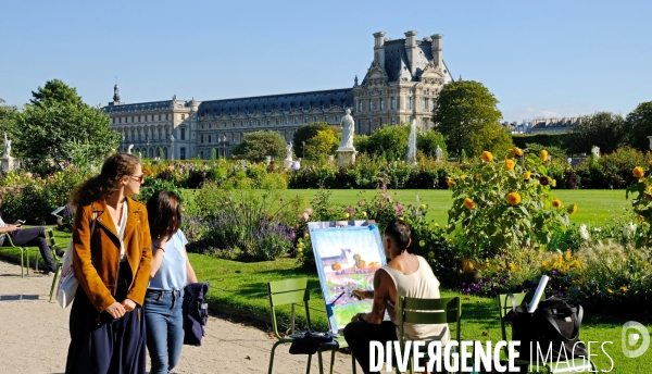 Illustration septembre2018.Pientre amateur aux jardins des Tuileries