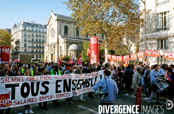 Manifestation contre la politique d  Emmanuel Macron